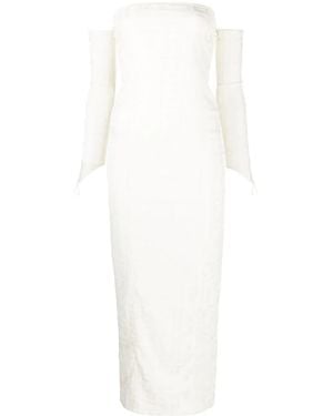 ROTATE BIRGER CHRISTENSEN Monogram-Jacquard Maxi Dress - White