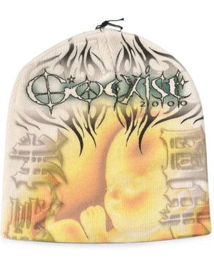 HELLSTAR Fetus Graphic-Print Beanie Hat - Metallic
