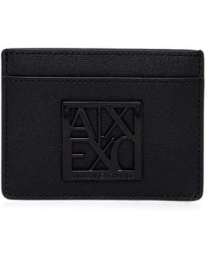 ARMANI EXCHANGE Logo-Plaque Cardholder - Black