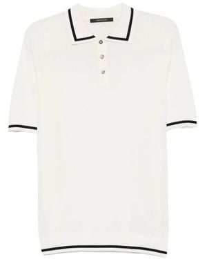 Montecore Contrast-Trim Knitted Polo Shirt - White
