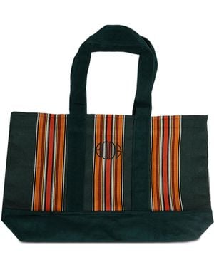Bode Parakeet Stripe-Pattern Tote Bag - Black