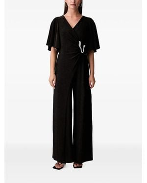 Joseph Ribkoff Embellished Wrap-Style Jumpsuit - Black