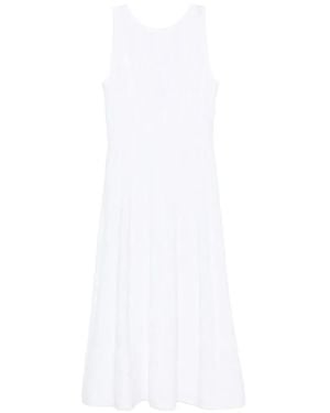 D.exterior Sleeveless Jacquard-Effect Midi Dress - White