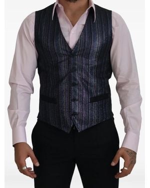 Dolce & Gabbana Striped Waistcoat - Blue