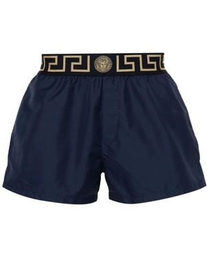 Versace グレカトリム トランクス水着 - ブルー