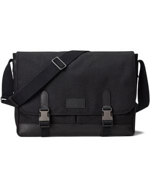 Polo Ralph Lauren Leather-Trimmed Messenger Bag - Black
