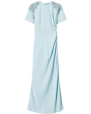 Twinset Embroidered Twill Dress - Blue