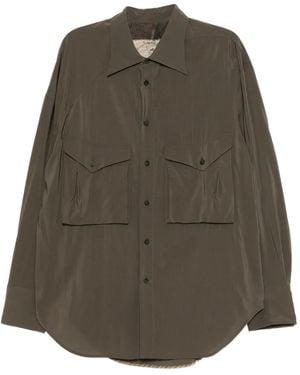 Ziggy Chen Curved-Hem Shirt - Grey