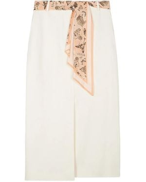 Paul Smith Scarf-Belt Midi Skirt - White