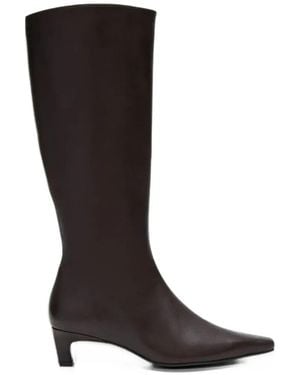 Alohas Gema Pointed-Toe Kitten-Heel Boots - Black
