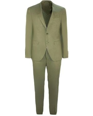 Canali Two-Button Single-Breasted Linen Suit - Green