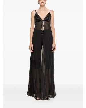 Nissa Pleated Long Top - Black