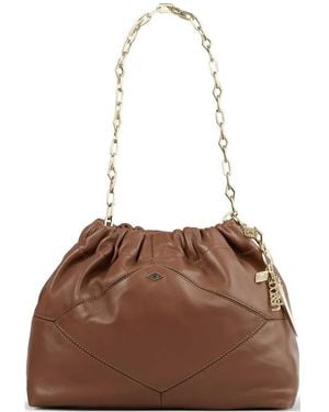 Ba&sh June Ruched-Detail Chain-Link Tote Bag - Brown