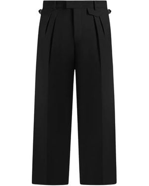 Manière De Voir Pierre Relaxed Fit Pleated Tailored Trousers - Black