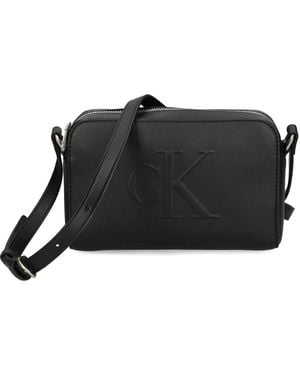 Calvin Klein Logo-Plaque Cross-Body Bag - Black
