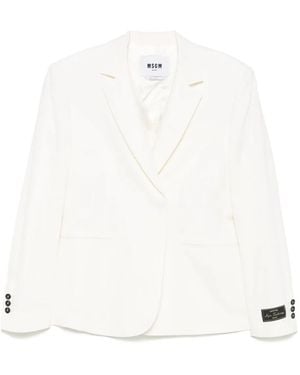 MSGM Double-Breasted Blazer - White