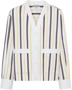 Thom Browne Repp Striped Poplin Shirt - White