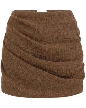 LeKasha Spetses Draped Mini Skirt - Brown