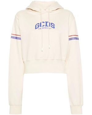 Gcds Sweatshirt With Cropped Decoration - White