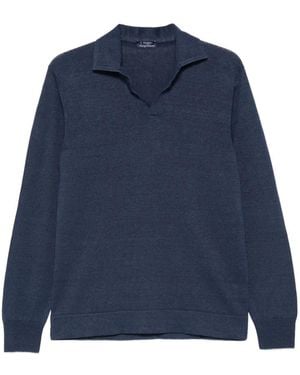 Arte' Polo Collar Jumper - Blue
