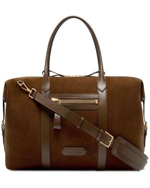 Tom Ford スエード ボストンバッグ - ブラウン