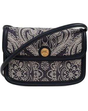 Etro Paisley-Pattern Flap Tote Bag - Black