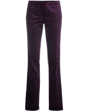 Philipp Plein Office Crystal-Embellished Pants - Blue