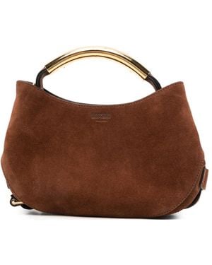 Moschino Suede Logo-Detail Tote Bag - Brown
