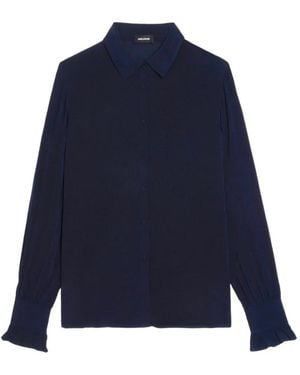 Zadig & Voltaire Thely Ruffled-Cuffs Long-Sleeves Shirt - Blue