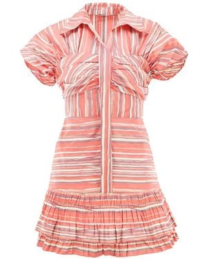Alexis Robe Rayée Lara À Volants - Pink