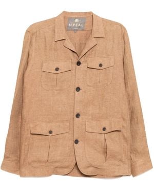 N.Peal Cashmere Safari Jacket - Natural