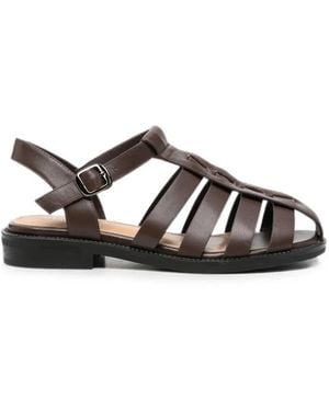 SERGIO MORETTI FIRENZE Buckle-Fastening Cage Sandals - Brown