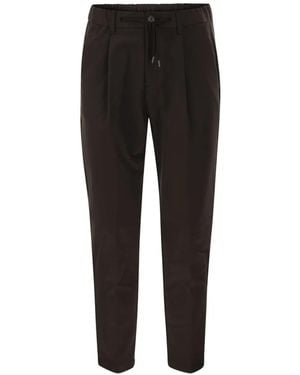 Herno Drawstring-Waist Tapered Pants - Black