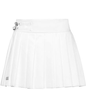 Philipp Plein Skull Pleated Mini Skirt - White