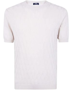 Barba Napoli Diamond-Patterned Knit T-Shirt - White