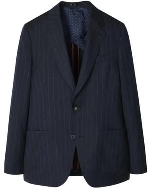 Paul Smith Pinstripe Two-Button Blazer - Blue