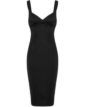 Murmur Haze Midi Dress - Black