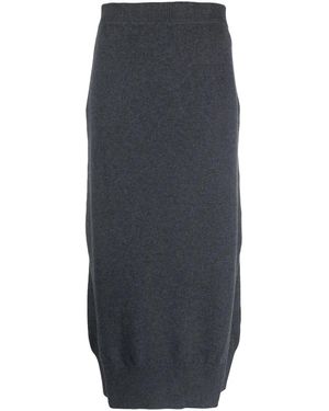Barrie High-Waisted Knit Skirt - Grey