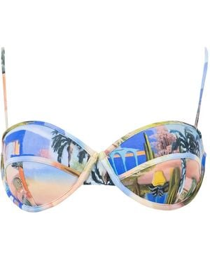 Les Benjamins Haut De Bikini À Motif Abstrait - Bleu