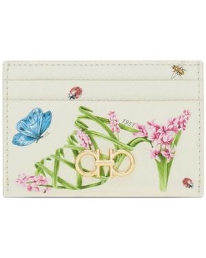 Ferragamo Gancini Credit Card Holder - Natural