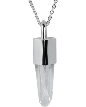 Parts Of 4 Sterling Talisman Lemurian Quartz Necklace - White