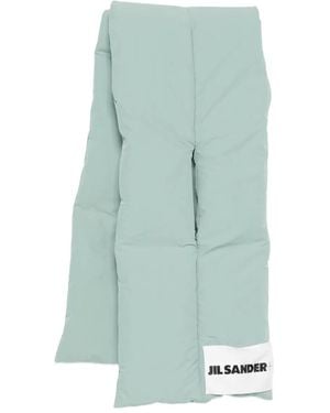 Jil Sander Padded Logo Scarf - Green