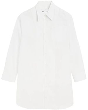 Ami Paris Cotton Ami De Coeur Wide Shirt Dress - White