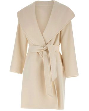 Max Mara Hooded belted wool coat - Natur