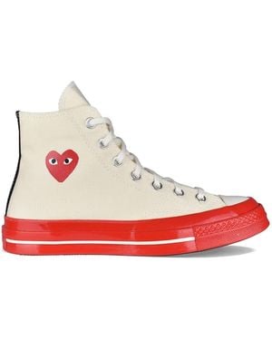Comme des Garçons X Converse Heart-Motif High-Top Trainers - Red