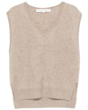ABSOLUT CASHMERE Gilet Marilou À Col V - Natural