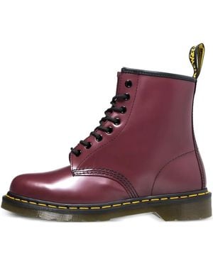 Dr. Martens Lace-Up Leather Boots - Purple
