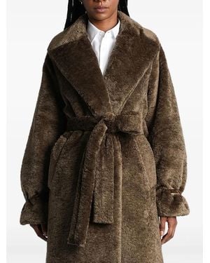 DARKPARK Belted Single-Breasted Teddy Coat - Brown