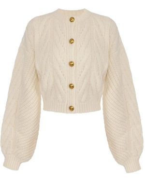 Elisabetta Franchi Gebreid Vest - Wit