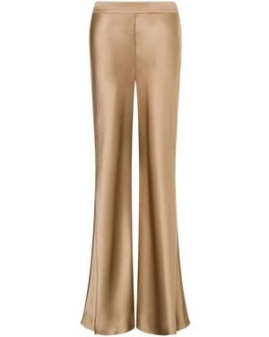 Alberta Ferretti サテン フレアパンツ - ナチュラル